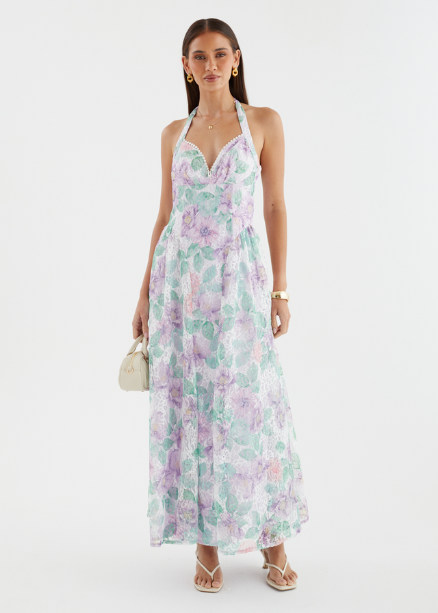 Analeigh Halter Maxi Dress - Lilac Meadows