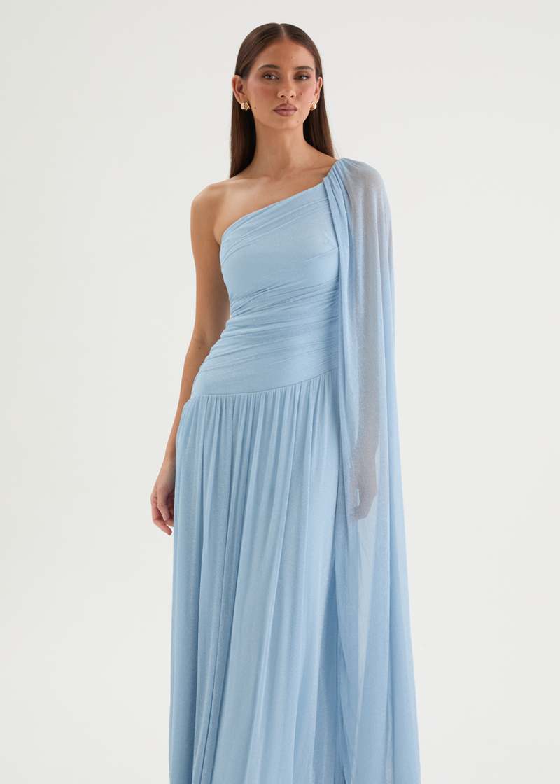 Anjie One Shoulder Mesh Maxi Dress