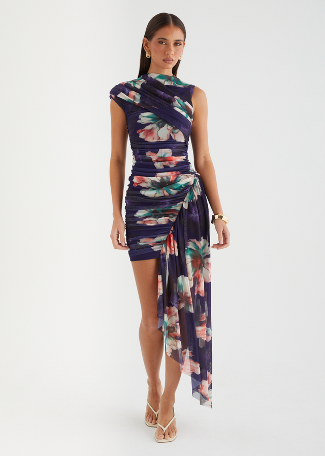 Indeanna Mesh Dress - Indigo Floral