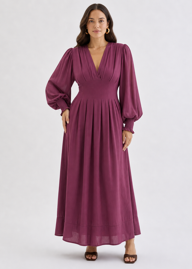 Jaycee Midi Dress - Plum