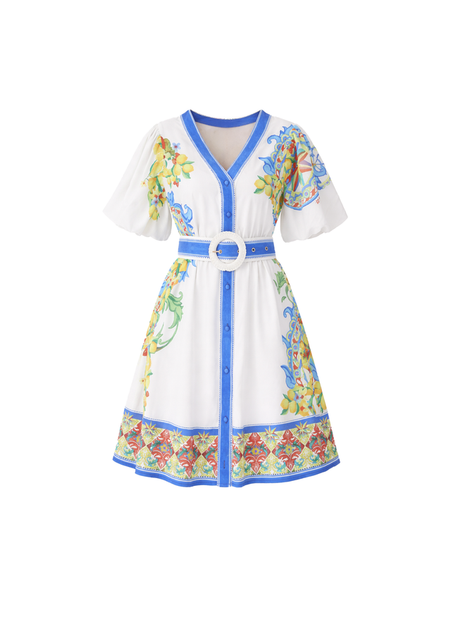 Cipriana Dress - White Positano
