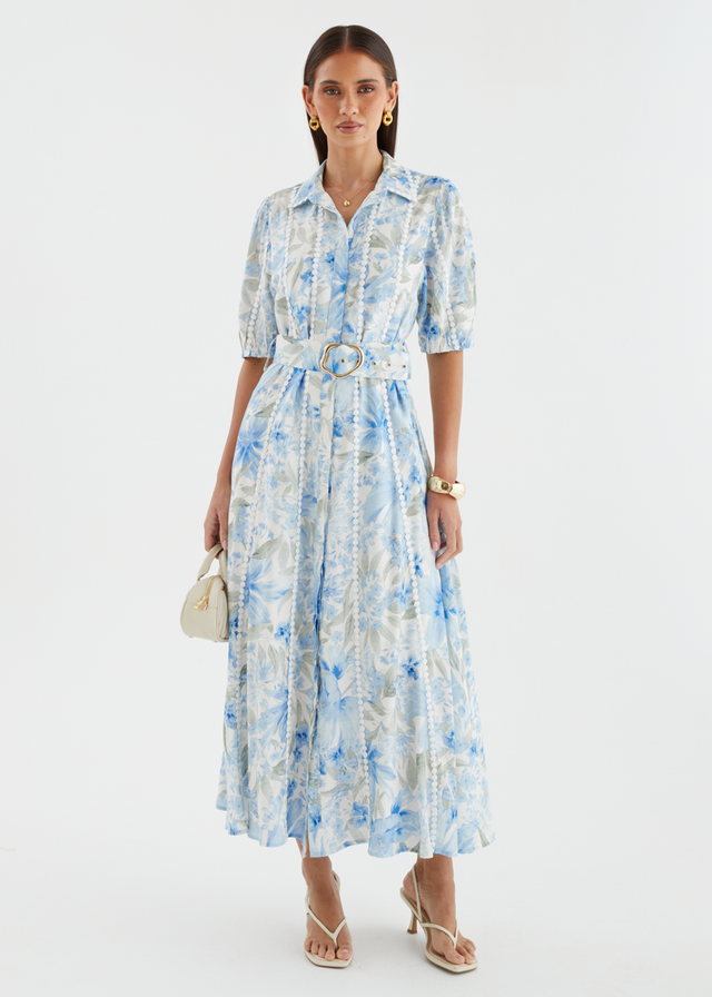 Kacy Maxi Dress - Baby Blue Blossom