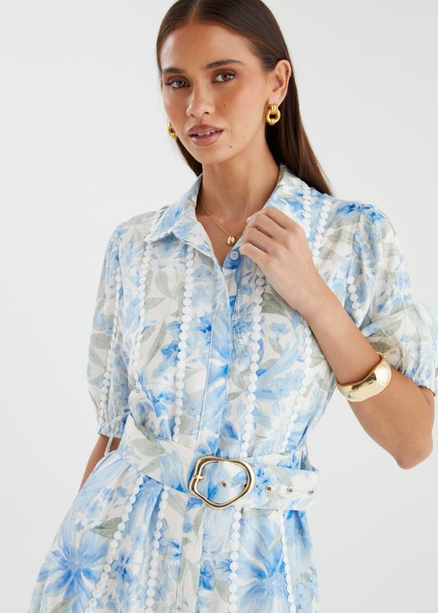 Kacy Maxi Dress - Baby Blue Blossom