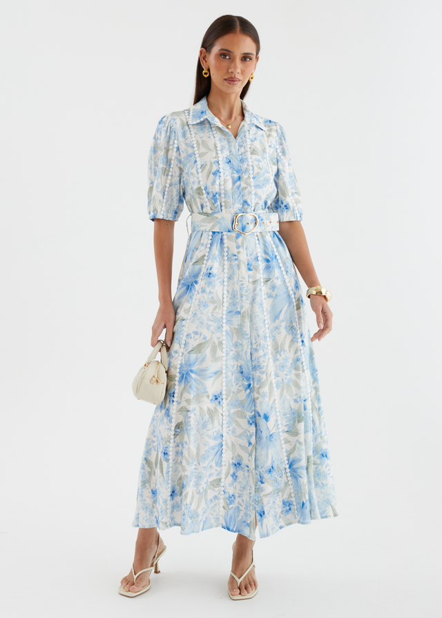 Kacy Maxi Dress - Baby Blue Blossom