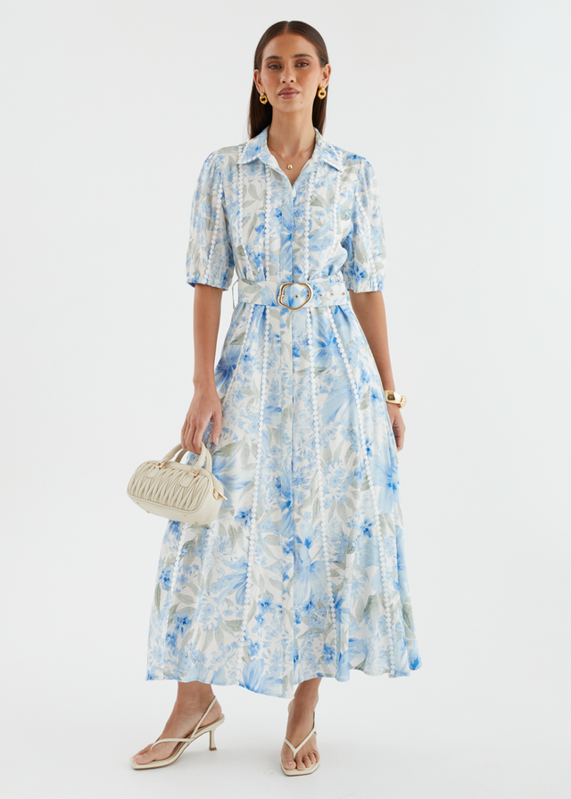 Kacy Maxi Dress - Baby Blue Blossom