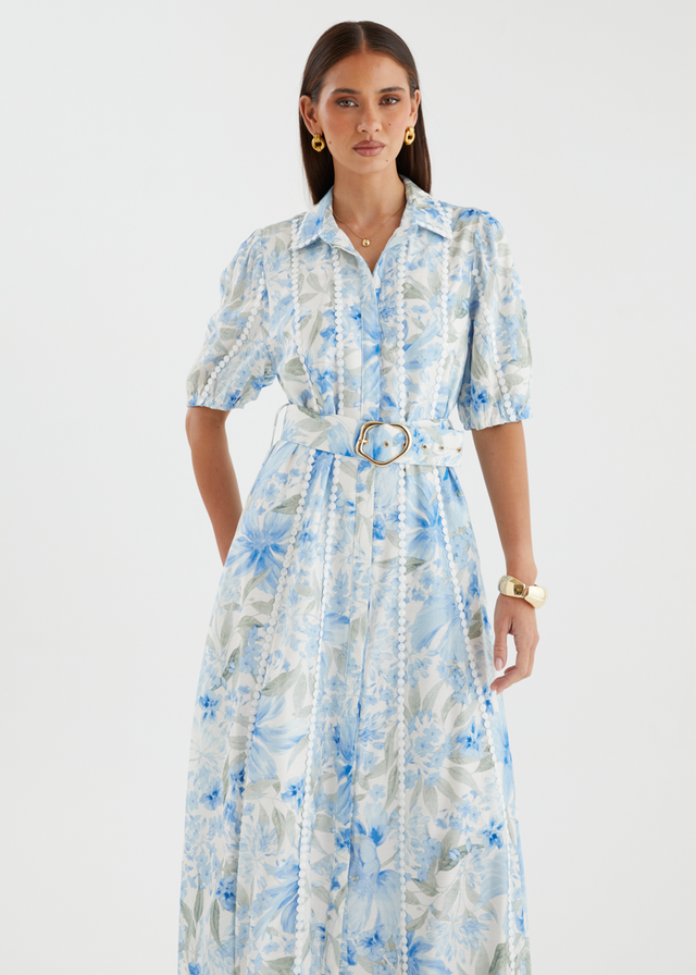 Kacy Maxi Dress - Baby Blue Blossom
