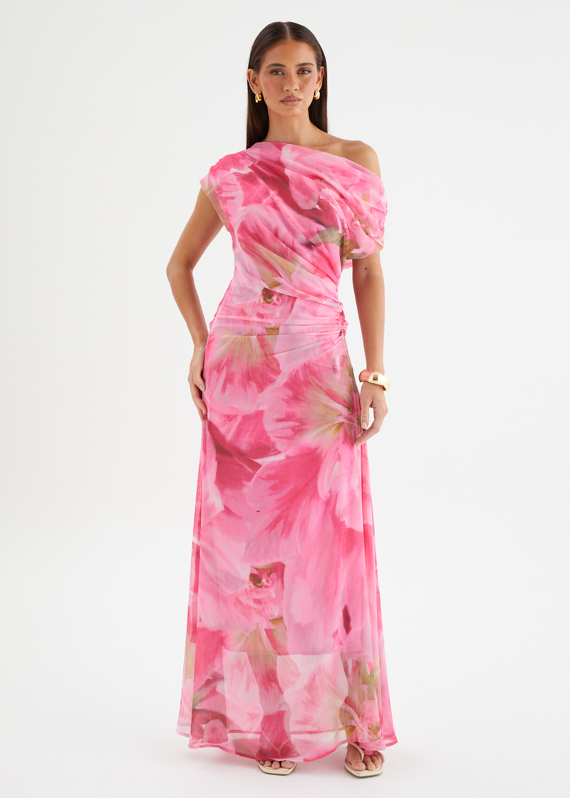 pink dress oh polly Embellished Long-Sleeve Draped Mini Dress in Blush Pink - 8 main image 0