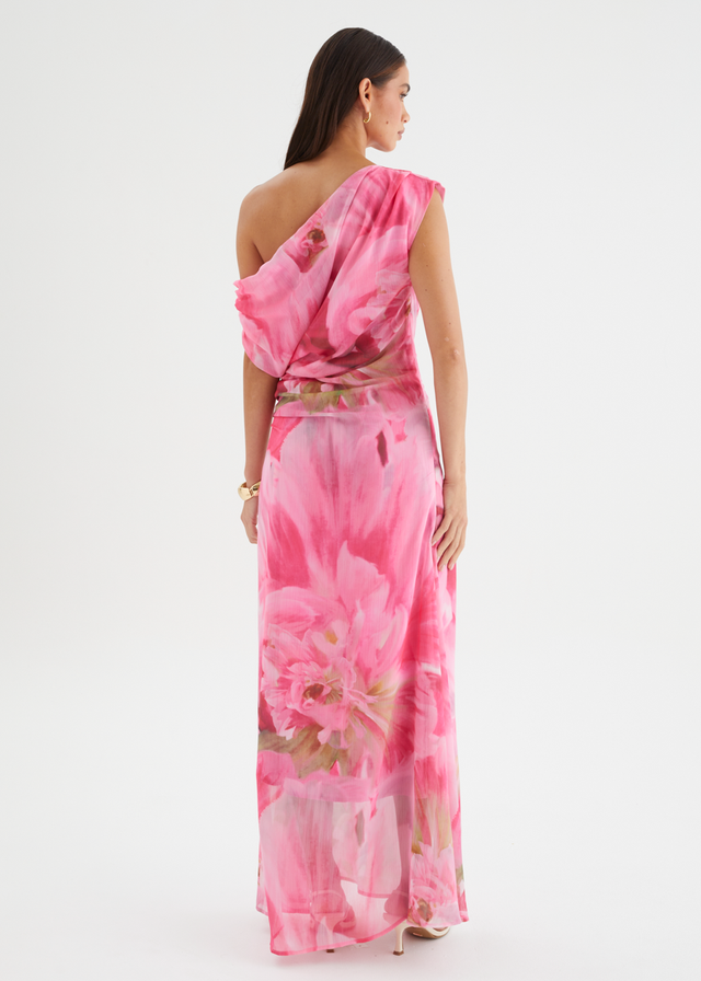 Olsen Off Shoulder Maxi Dress - Pink Aster