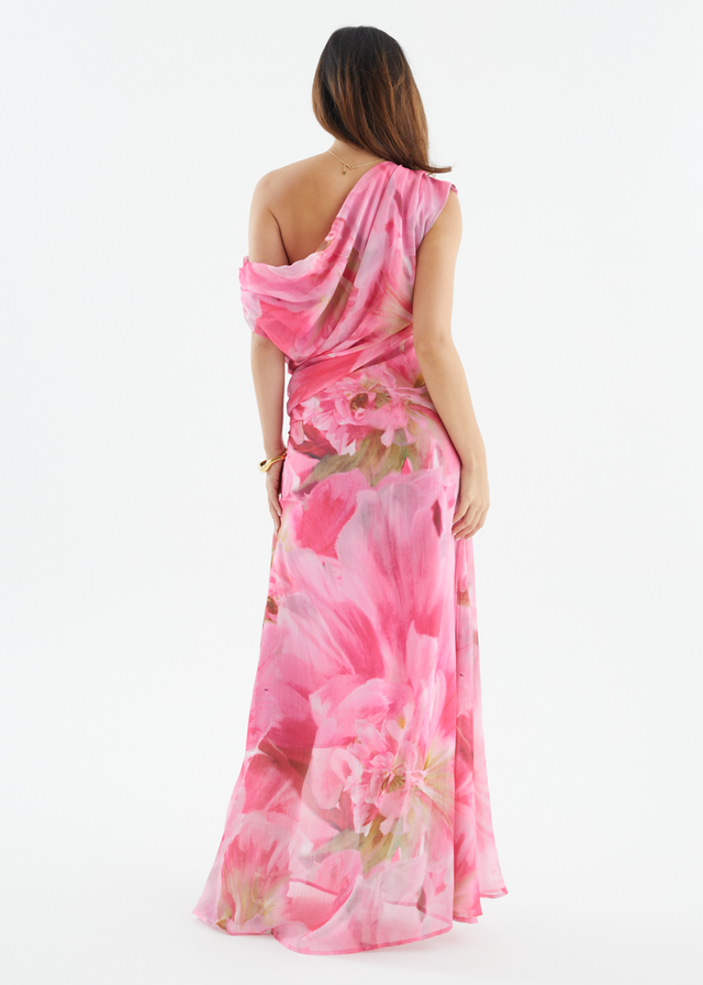 Olsen Off Shoulder Maxi Dress - Pink Aster