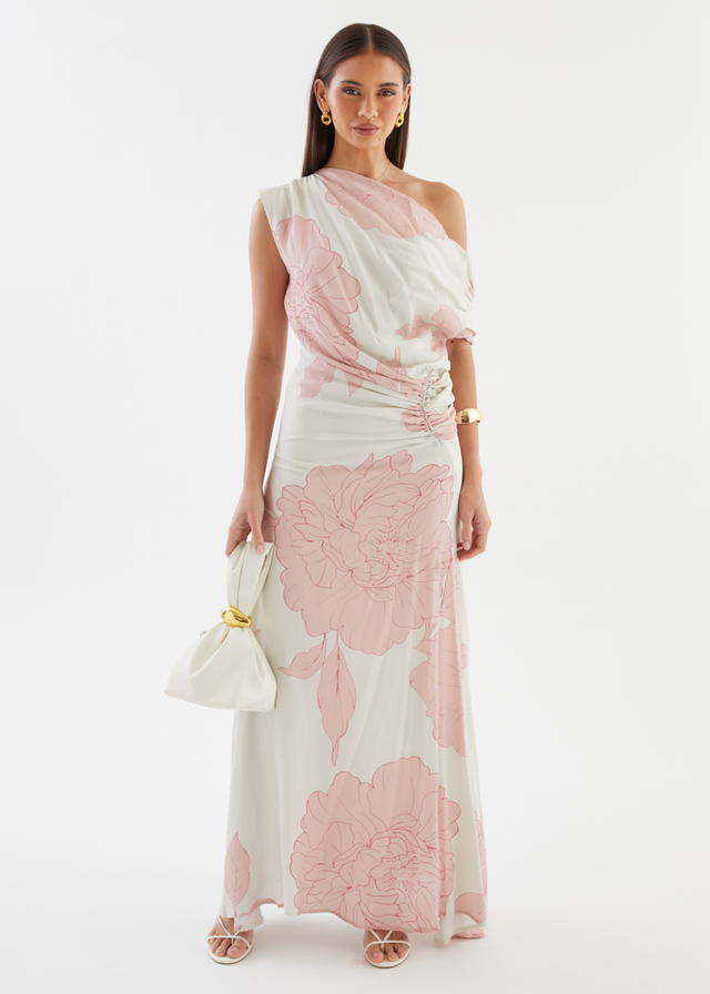Aida Drop Shoulder Maxi Dress - Blush Bloom