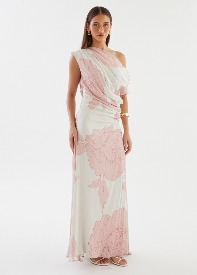 Aida Drop Shoulder Maxi Dress - Blush Bloom