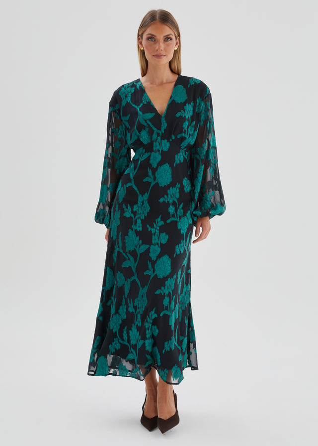 Primavera Maxi Dress - Emerald Floral