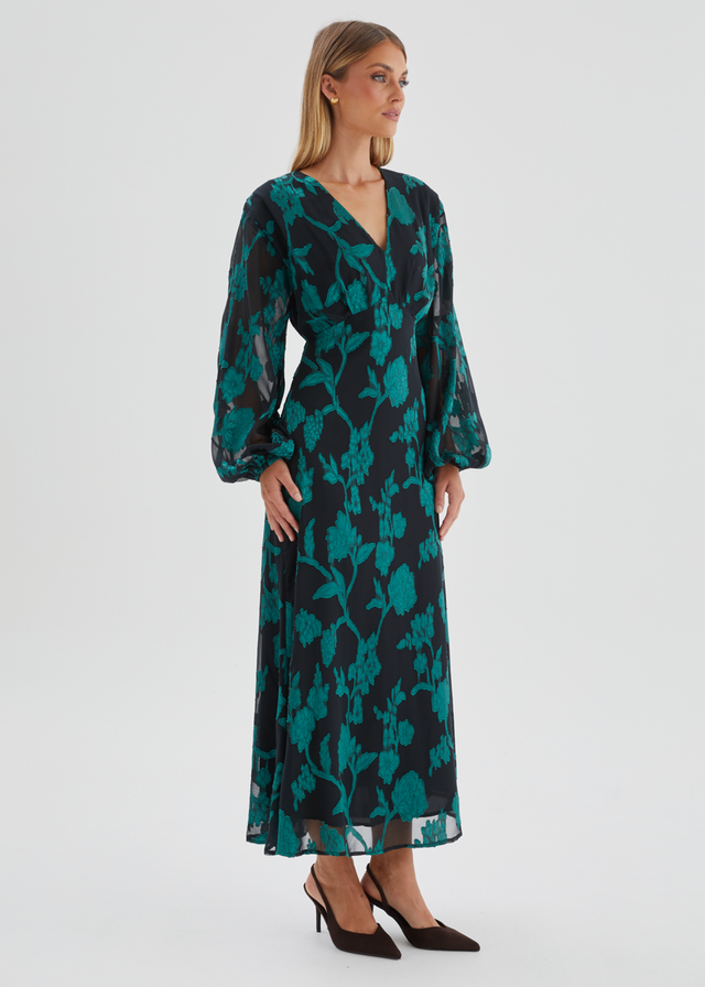 Primavera Maxi Dress - Emerald Floral