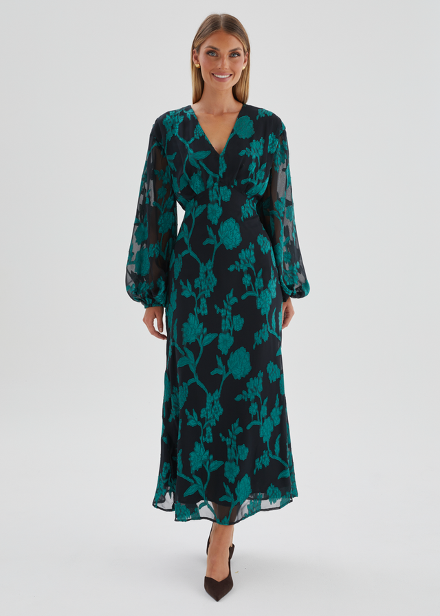Primavera Maxi Dress - Emerald Floral