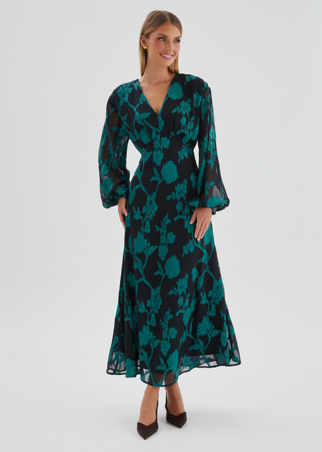 Primavera Maxi Dress - Emerald Floral