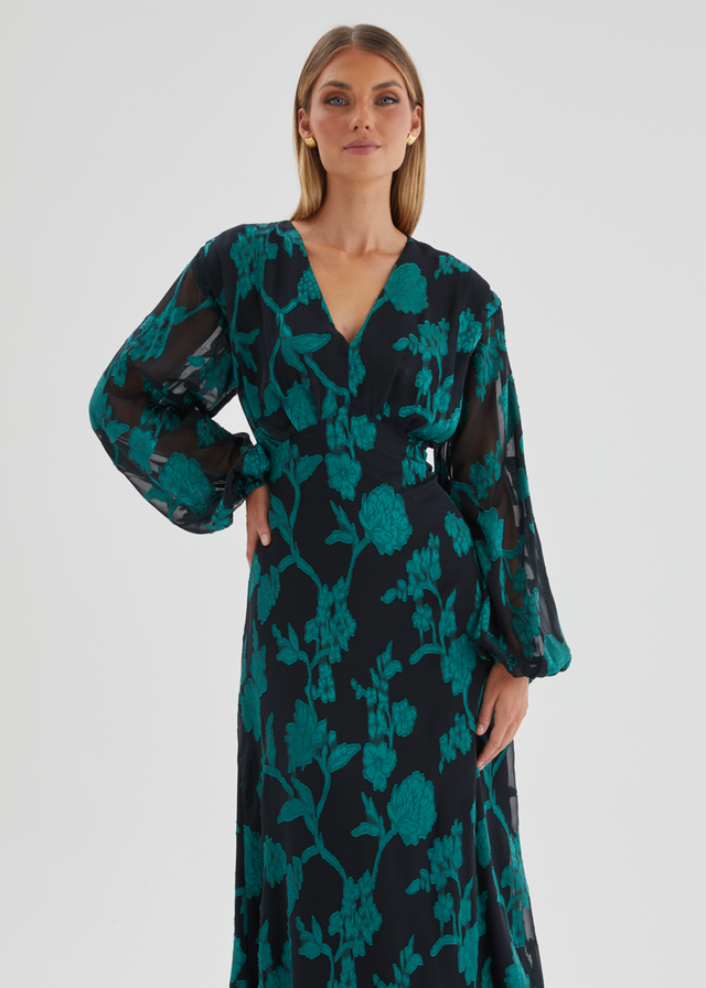 Primavera Maxi Dress - Emerald Floral