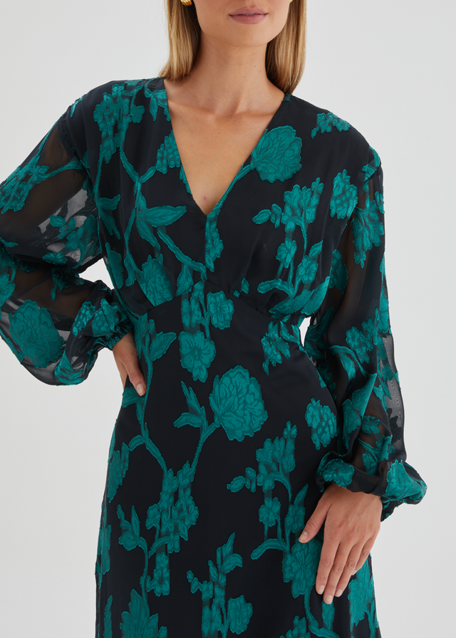 Primavera Maxi Dress - Emerald Floral