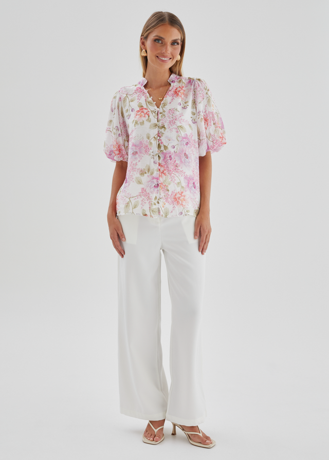 Valetta Blouse - Lilac Garden