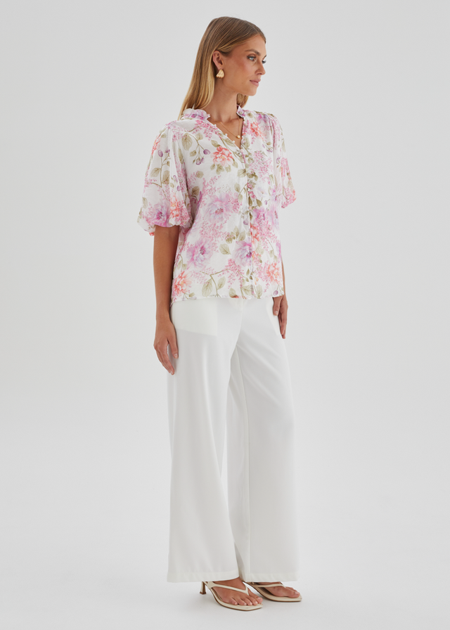 Valetta Blouse - Lilac Garden