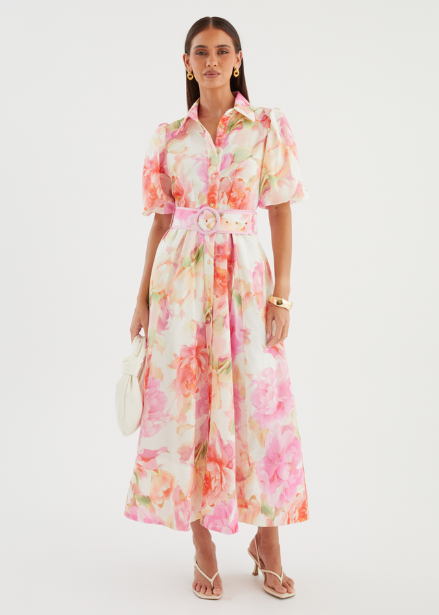 Pink Floral Maxi Dresses Gingham & Heels Pink Floral Maxi Dresses Gingham & Heels
