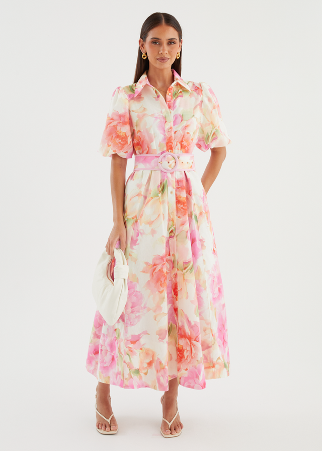 Hermione Maxi Dress - Pink Gardenia