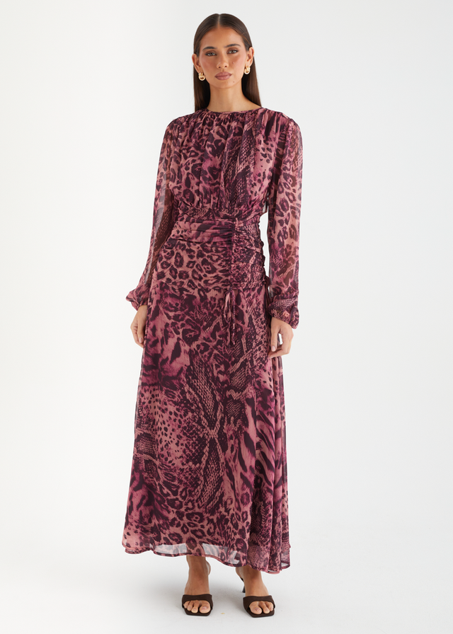 Carmeila Maxi Dress - Cerise Safari