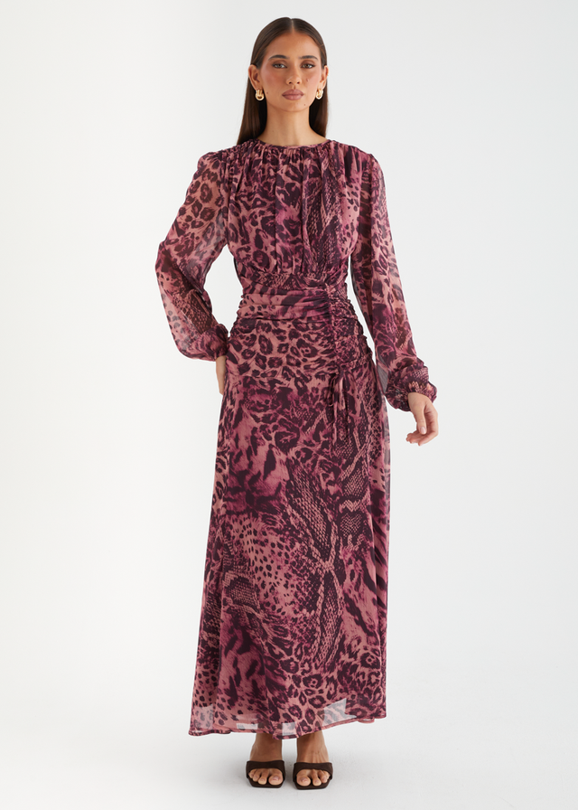Carmeila Maxi Dress - Cerise Safari