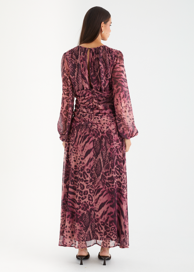 Carmeila Maxi Dress - Cerise Safari