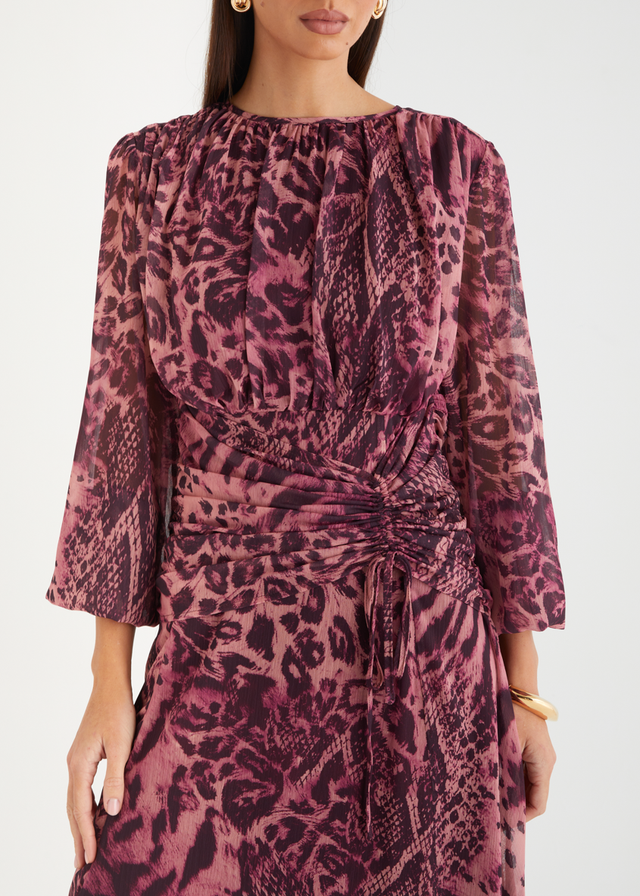 Carmeila Maxi Dress - Cerise Safari