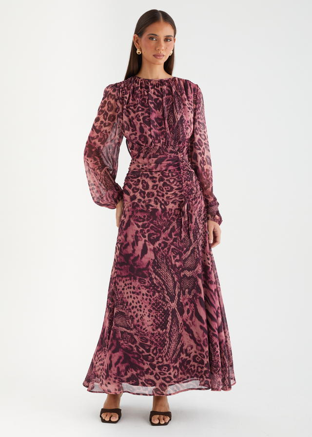 Carmeila Maxi Dress - Cerise Safari