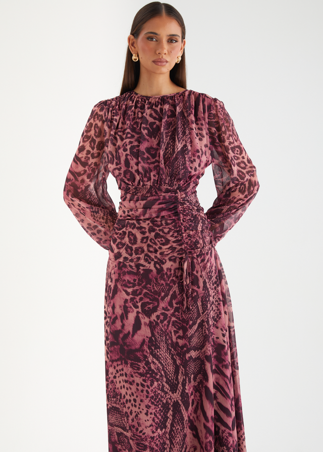 Carmeila Maxi Dress - Cerise Safari