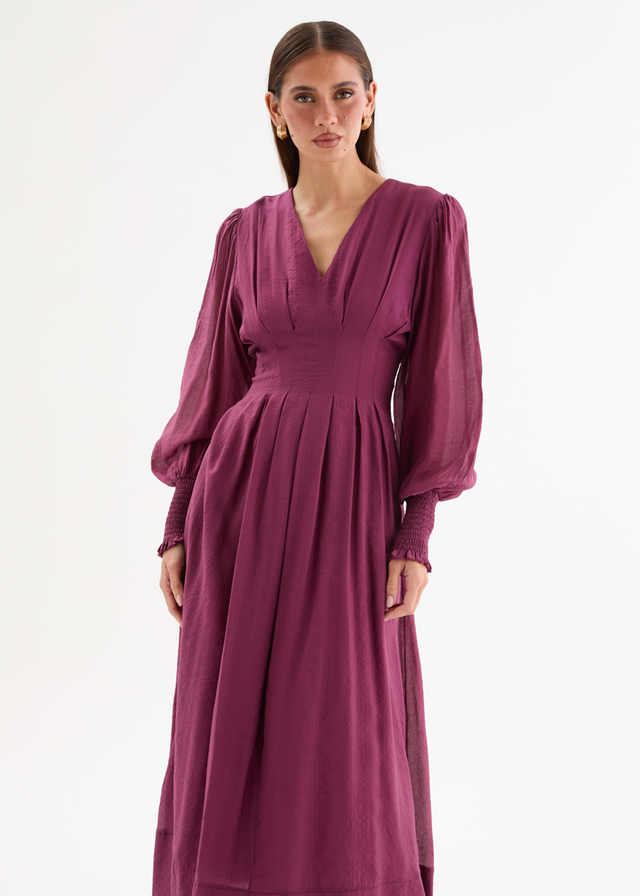 Jaycee Midi Dress - Plum