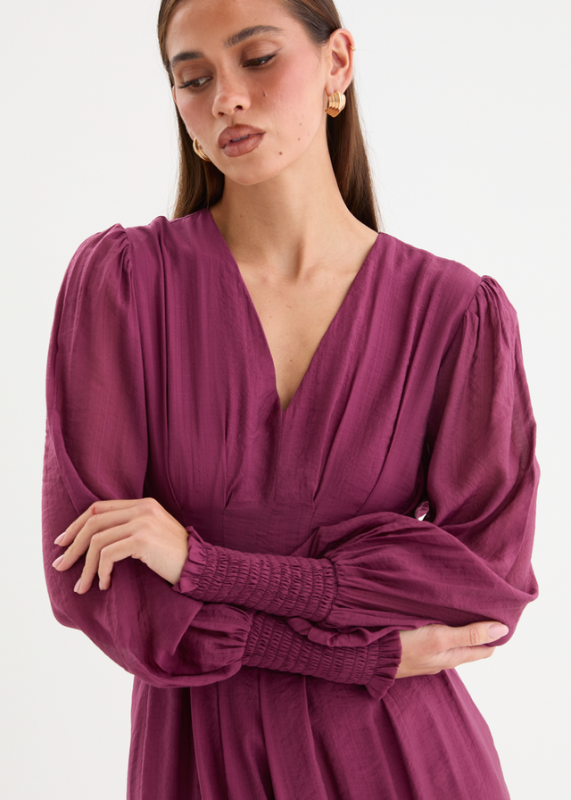 Jaycee Midi Dress - Plum Gingham & Heels Jaycee Midi Dress - Plum Gingham & Heels