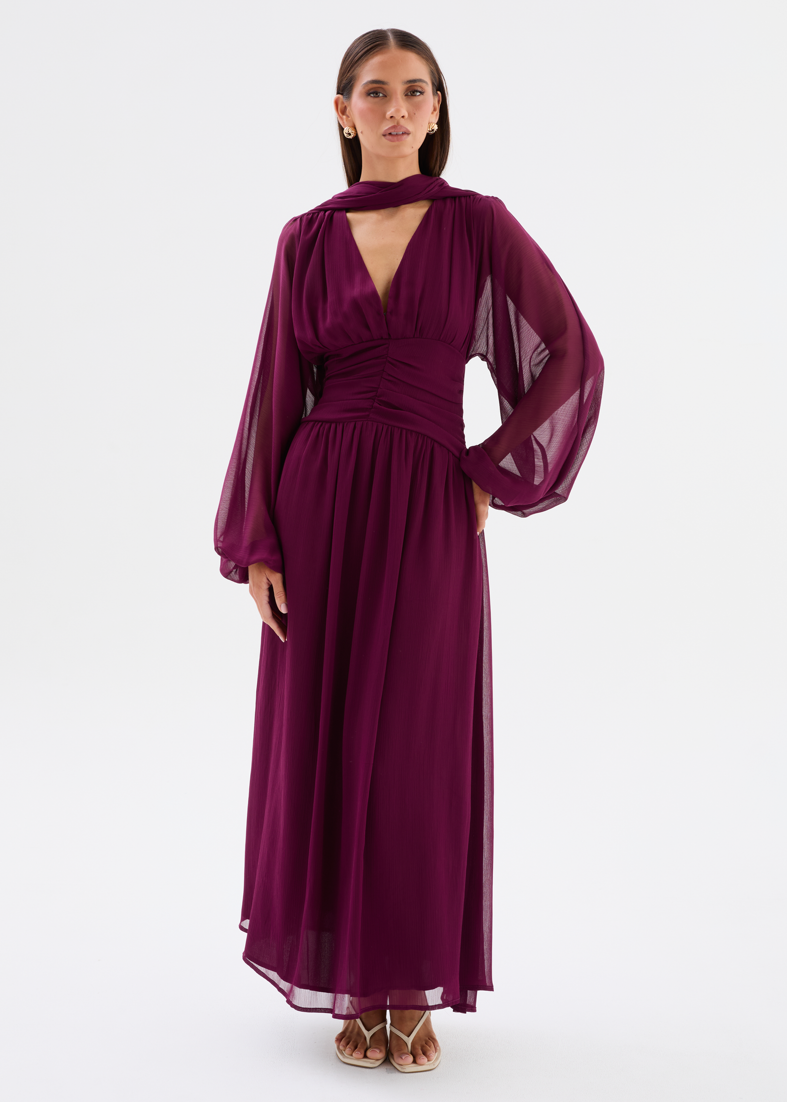 purple wedding guest dress with sleeves Short Sleeve Ruffle Sweetheart A-Line High Stretch Midi Wedding Guest