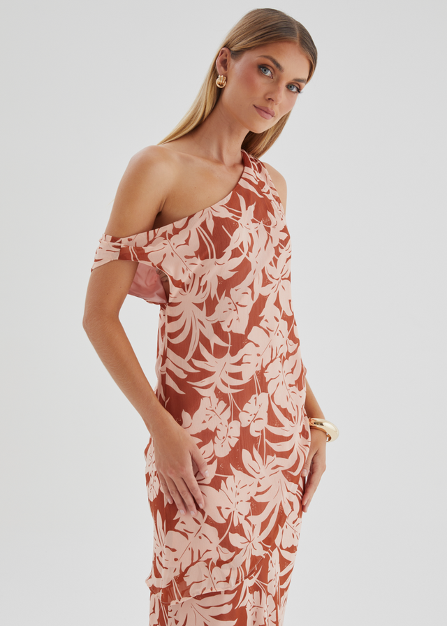 Cartez Off Shoulder Top - Bronze Palm