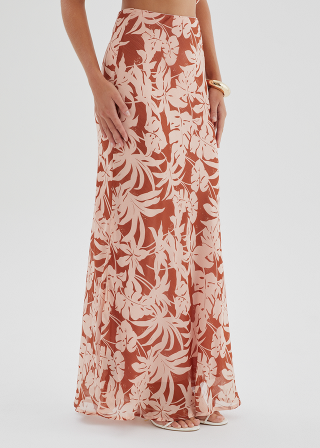 Cartez Maxi Skirt - Bronze Palm