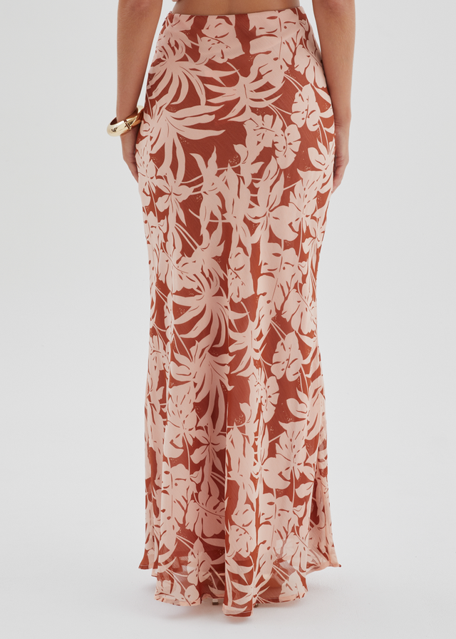 Cartez Maxi Skirt - Bronze Palm