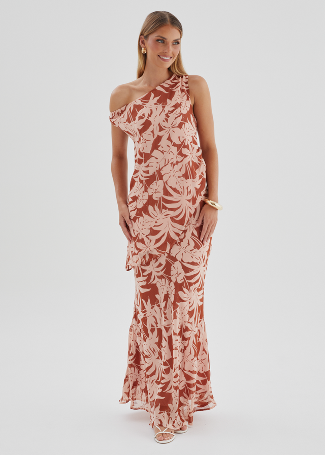 Cartez Maxi Skirt - Bronze Palm