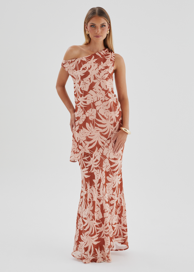 Cartez Maxi Skirt - Bronze Palm