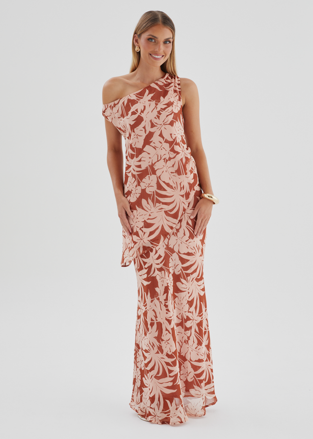 Cartez Maxi Skirt - Bronze Palm