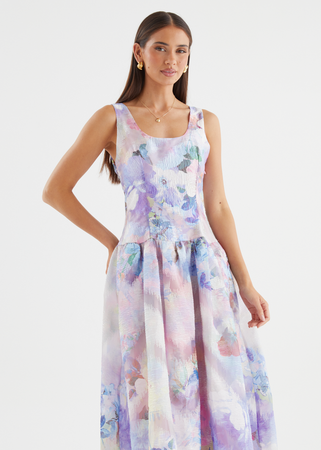 Milly Maxi Dress - Lilac Watercolour