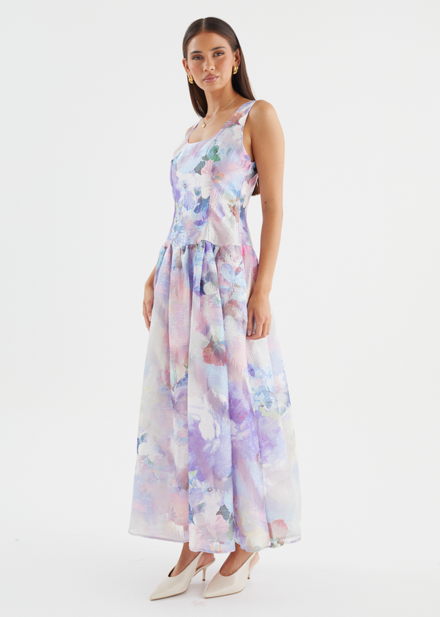 Milly Maxi Dress - Lilac Watercolour