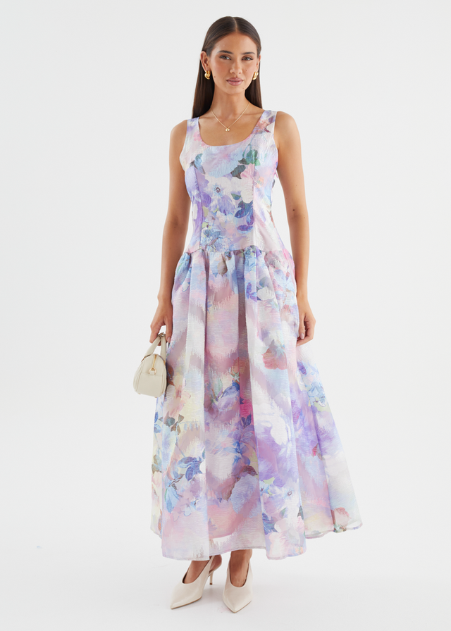 Milly Maxi Dress - Lilac Watercolour