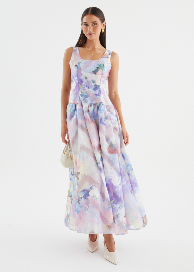 Milly Maxi Dress - Lilac Watercolour