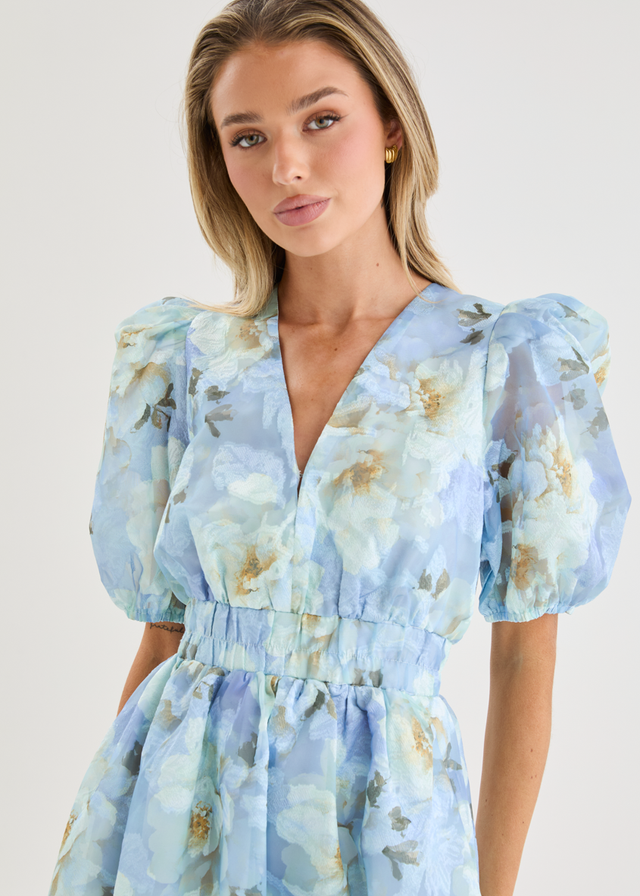 Meera Dress - Azure Petals