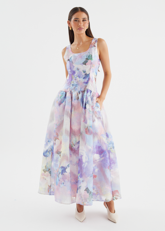 Milly Maxi Dress - Lilac Watercolour