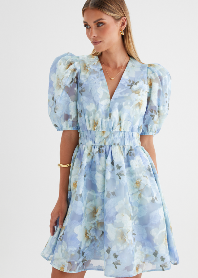 Meera Dress - Azure Petals