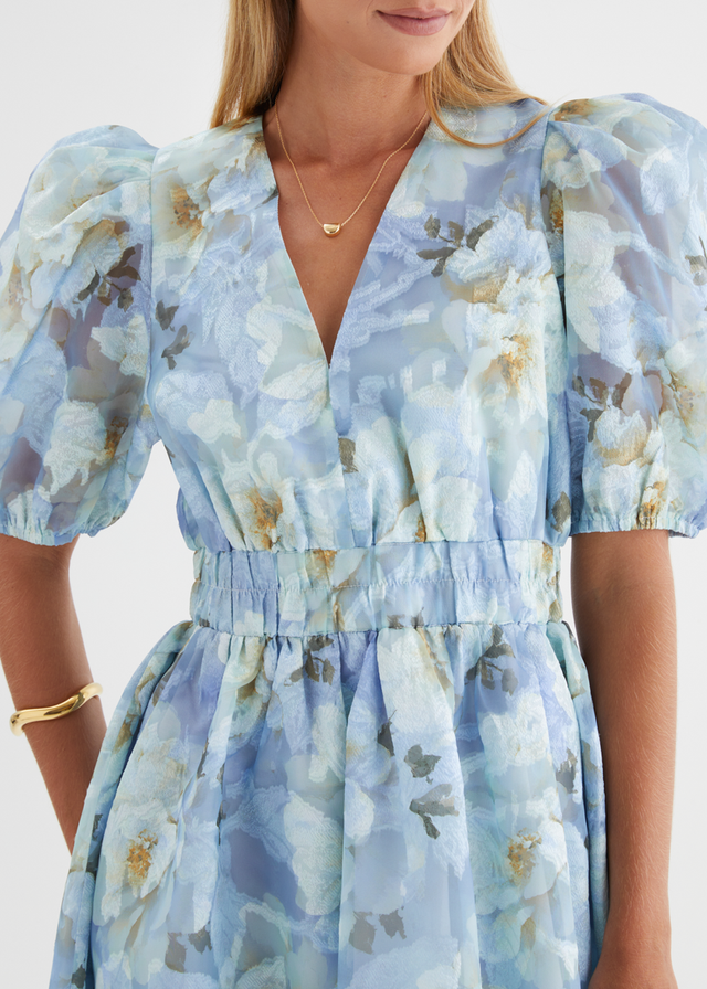 Meera Dress - Azure Petals