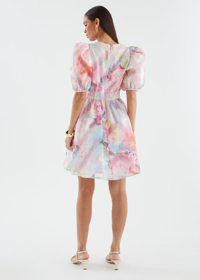 Meera Dress - Pink Watercolour