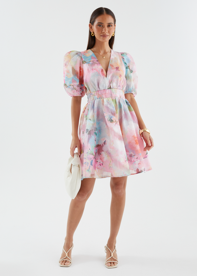 Meera Dress - Pink Watercolour